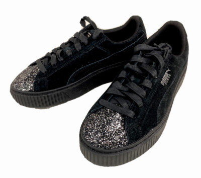 puma black glitter shoes