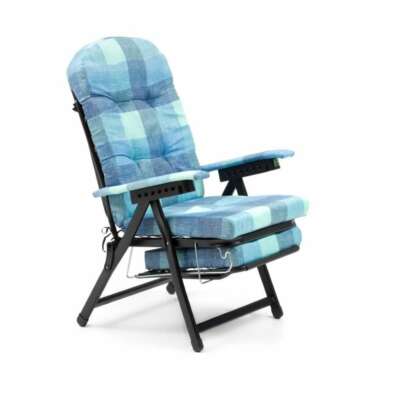 Sedia sdraio imbottita struttura In metallo con poggiapiedi a