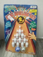vtg 2002 MINI BOWLING marble 10 Ten Pin table top ball game Toy Miniature retro