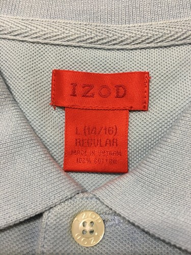 Boys Shirts Lot of 2 Izod & Greendog Size Large Light Blue & Orange Striped NWT - Picture 4 of 12