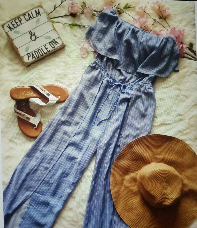 Nuevo con etiquetas Mono Honey Punch Belle Delphi Island Mameluco con Volantes Pantalón Dividido Mediano Foto 4 de 4