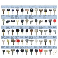 59pc Heavy Equipment Key Set Construction Ignition Keys for Genie Komatsu Kubota