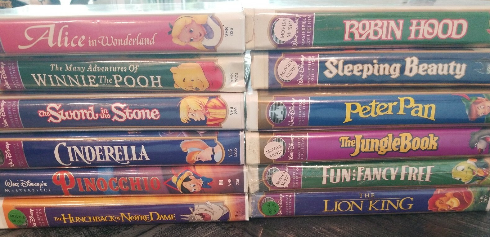 Lot of 12 Rare Walt Disney's Masterpiece Collection VHS Tapes Lion King