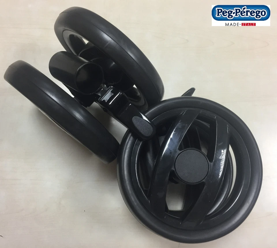 RUOTE anteriori c/blocco freno 1 PEZZO passeggino PLIKO PEG PEREGO -nuovo-IT
