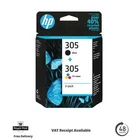HP 305 Black and Tri-Colour Genuine Ink Cartridges - 6ZD17AE