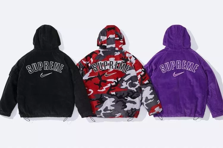 supreme nike arc corduroy hooded jacket-