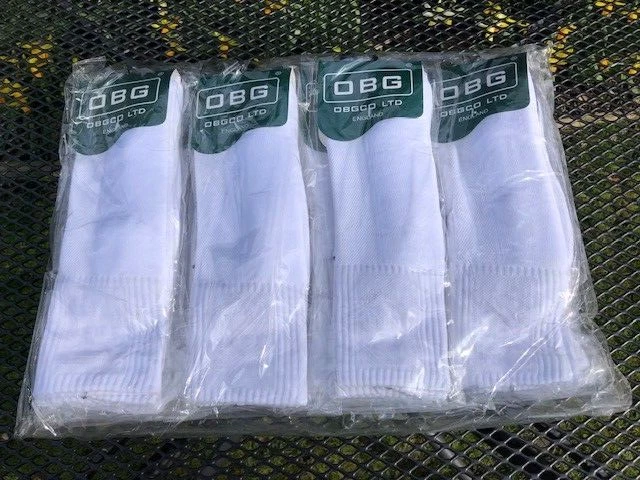12 PAIRS NEW OBG White Sports Socks Specific Left & Right One Size