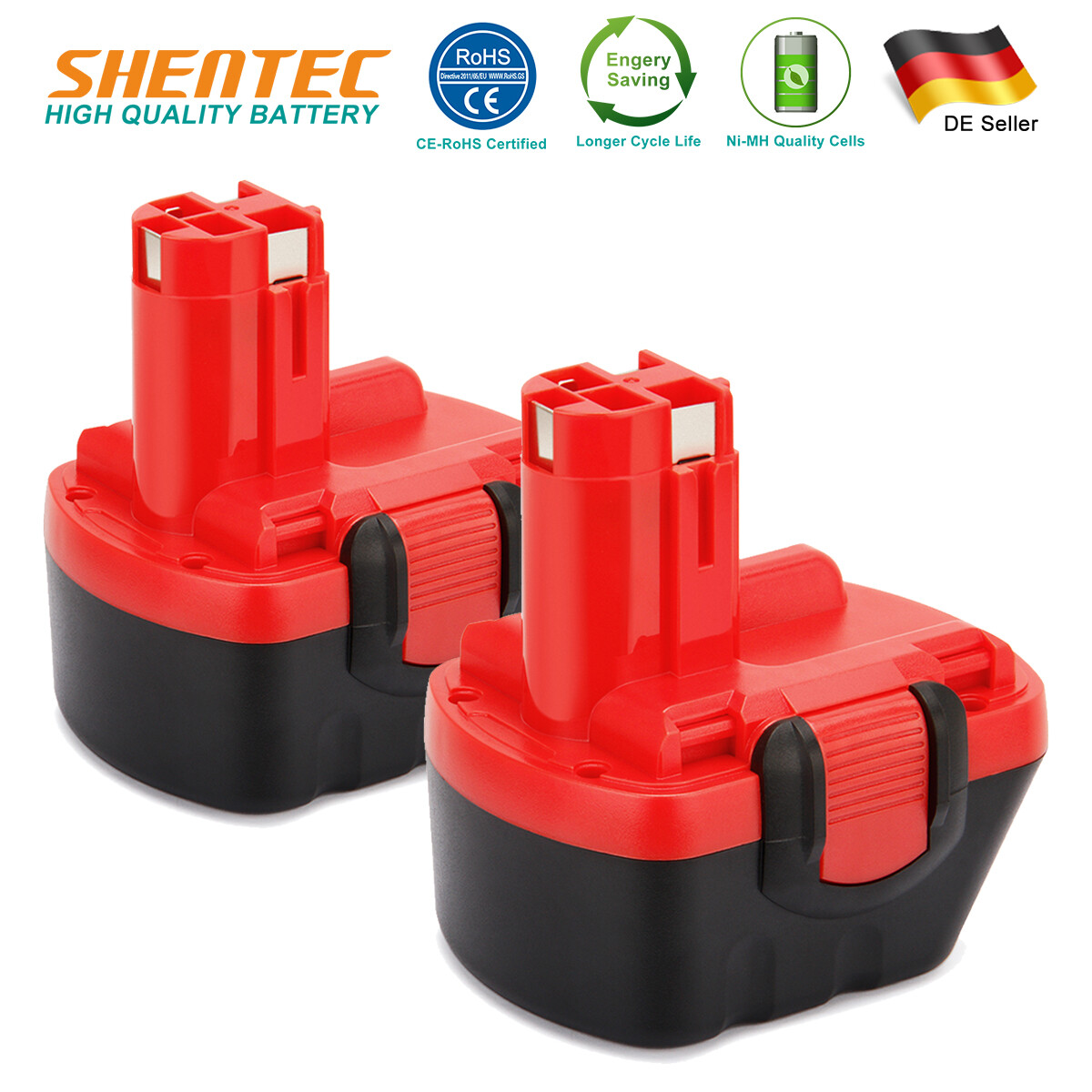 2x 3.5Ah 12V Ni-MH Akku Für Bosch BAT043 BAT045 2607335249 