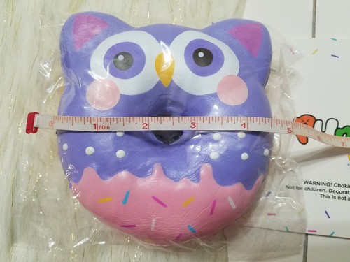Puni Maru Jumbo Owl Animal Donut Squishy Purple/Pink Face - 第 6/6 張圖片