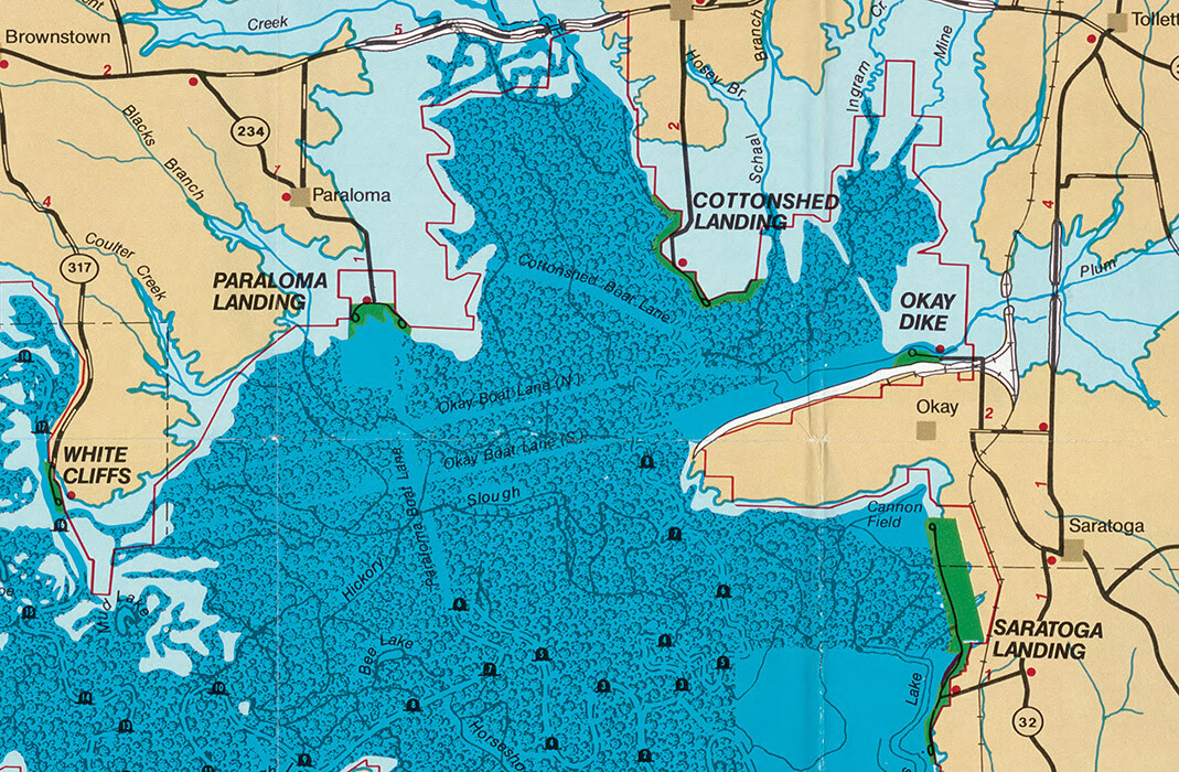 1976 Map of Millwood Lake Arkansas eBay
