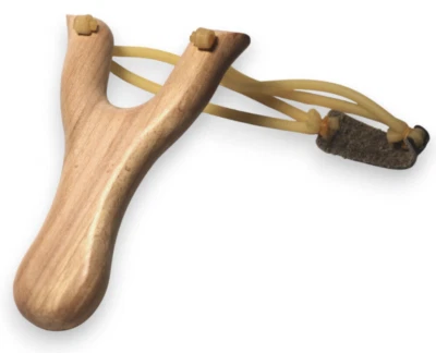 MARKENLOS Steinschleuder Holz | Zwille Sport Schleuder Spanngummi Profi Survival Outdoor