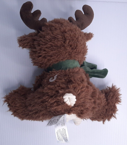 Fiesta 10" Jesus Loves Me Reindeer Plush Moose Corduroy Green Scarf Stuffed Toy - Picture 8 of 10