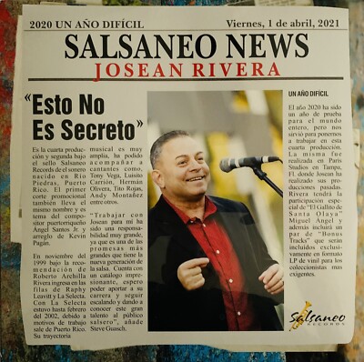 Josean Rivera - Esto No Es Un Secreto (2021) Translucent Green Vinyl Record