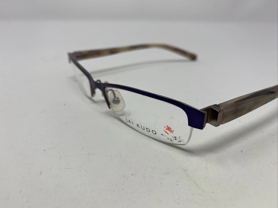 Marco de gafas de metal con medio borde púrpura Jai Kudo (1073) 490 M10 51-16-135 FY30 Foto 2 de 4
