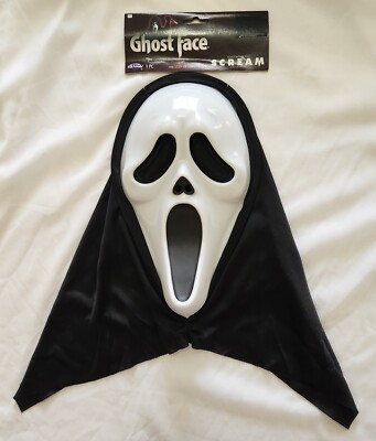 Scream Ghost Face Halloween Mask Fun World Easter Unlimited Vintage Costume NWT
