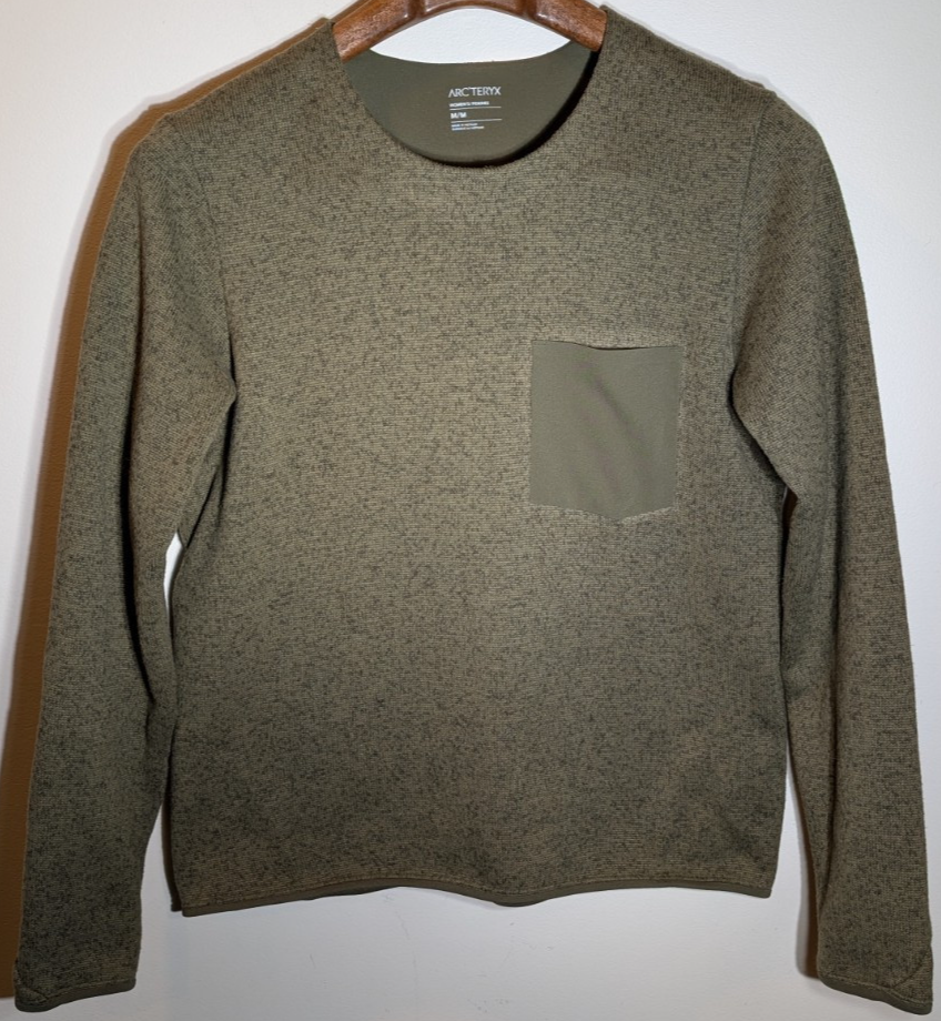 ARC'TERYX Maglione Arcteryx donna verde medio manica lunga girocollo pile logo coperto