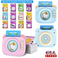 Spanish  English Talking Flash Cards 224 Sight Words Toddler Toys Pocket Speech
