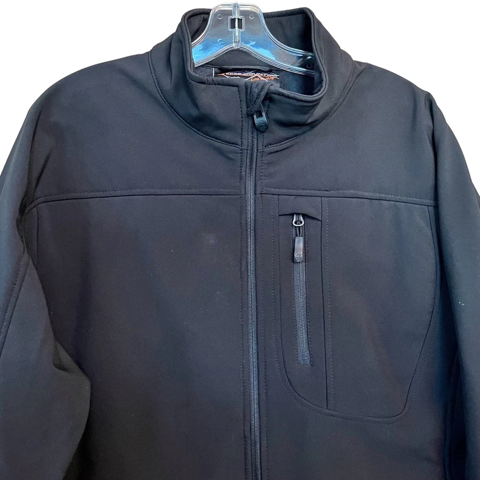 Free Country Jacket Mens Medium Black Zip Softshell Water Resistant Camping - Image 4 of 4