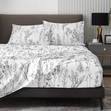 Floral Bed Sheets King Size, 18 inches Deep Pocket Sheets 1800 Thread Count, ...