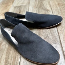 Crown Vintage Shoes Womens 9 M Carla Loafers Gray Suede Leather Slip On Casual