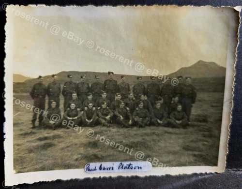 WW2 Iceland - British Soldiers  '' Paul Carr's platoon '' -  photo 10 by 8cm