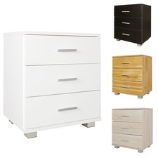 FineBuy Comodino Camera da Letto 45x54x34 cm Moderno Tavolino con 3 Cassetti 