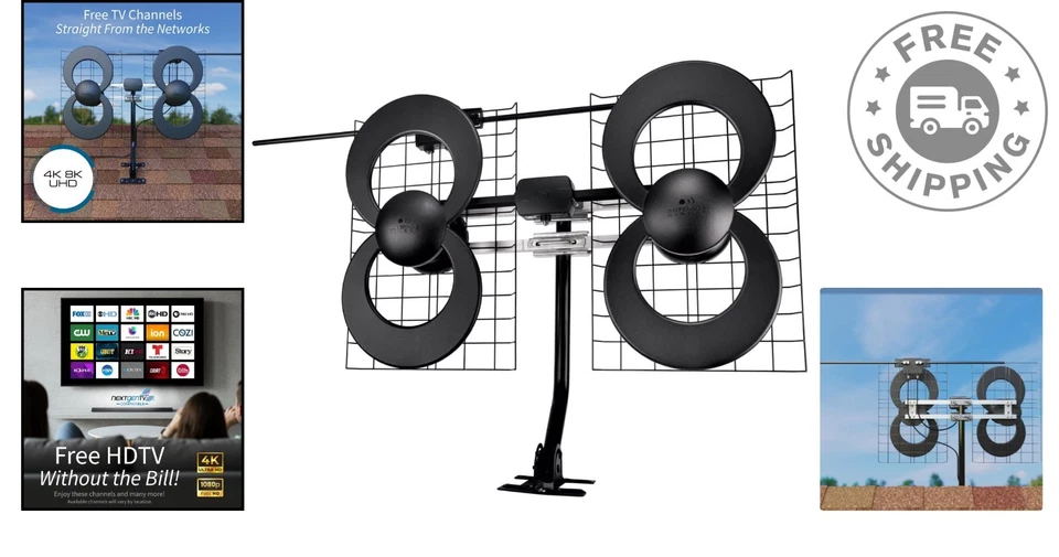 ClearStream 4V 4K 8K UHD TV Antenna with 20-inch Mast, 70+ Mile Range Connection - Image 2 of 4