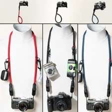 Handmade Camera Neck & Wrist Rope Strap Red/Blue/Black w/ Peak Design Anchors