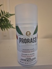 PRORASO Barber Size White Natural Shaving Foam 300ml Green Tea Oatmeal