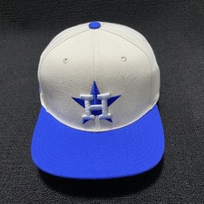 Mitchell & Ness Houston Astros Snapback Flat Brim White Blue One Size MLB