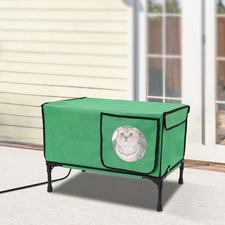 Elevated Heated Cat House Outside Heated Cat Bed Kitty Shelter with Heating Pad