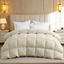 Goose Feather down Fiber Comforter Queen Size, All Season Hotel Luxury Bedding C