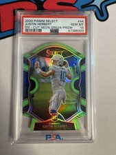 2020 PANINI SELECT #44 JUSTIN HERBERT DIE-CUT NEON GREEN PRIZM PSA 10