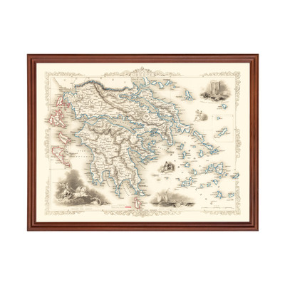 Old Map of Greece 1851 - Vintage Greece Art Wall Decor
