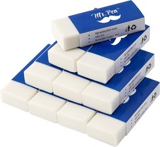 White Pencil Eraser, 10 Pack, Large Latex Fre...