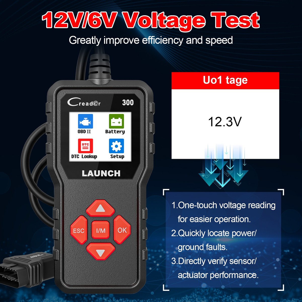 LAUNCH CR OBD2 Diagnosegerät - Auto Fehlercode Ausleser Mit 2,8 Zoll Farbdisplay & 8 Sprachen
