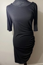 Lulus Ruched Bodycon Dress Black Size Medium Little Black Dress