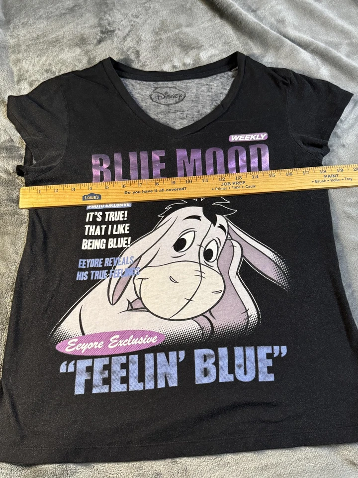 Disney Eeyore Shirt Girls L 12/14 Feelin Blue Winnie the Pooh Mood Sleepwear PJs - Image 2 of 4