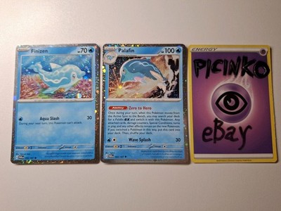 Pokemon - 2x Evo Line Bundle - Finizen 059/167 + Palafin 060/167 - Kosmos Holo NM