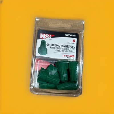  (AN) ***QTY 10*** NSI WWC-GR-6R Green Grounding Connectors 14-10 AWG 6 Pack