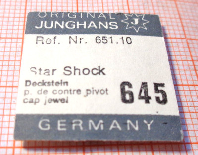 Junghans 651.10 645 ETA 2451 645 Star Shok Deckstein neuwertig ältere Lagerware.