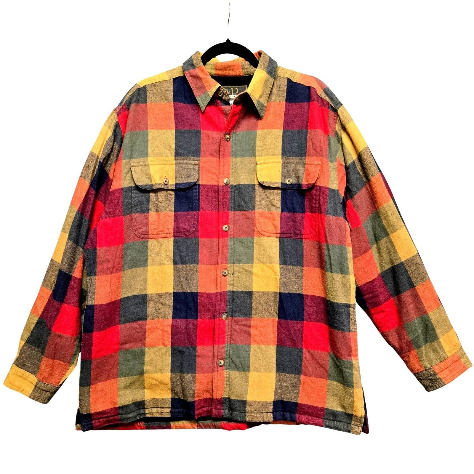 Weatherproof Flannel Shirt Jacket Mens L Gorpcore Plaid Fleece Lined Shacket