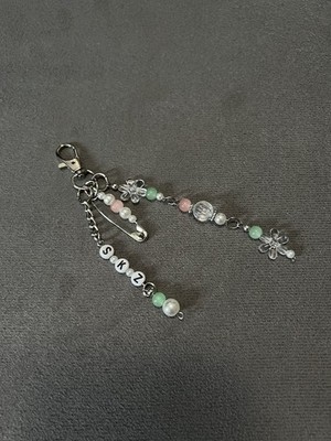 STRAY KIDS SKZ KPOP Pink Green Pearl Silver Floral Keychain Handmaid