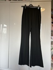 Shein Black Ribbed Flare Trousers Size Large (12/14)