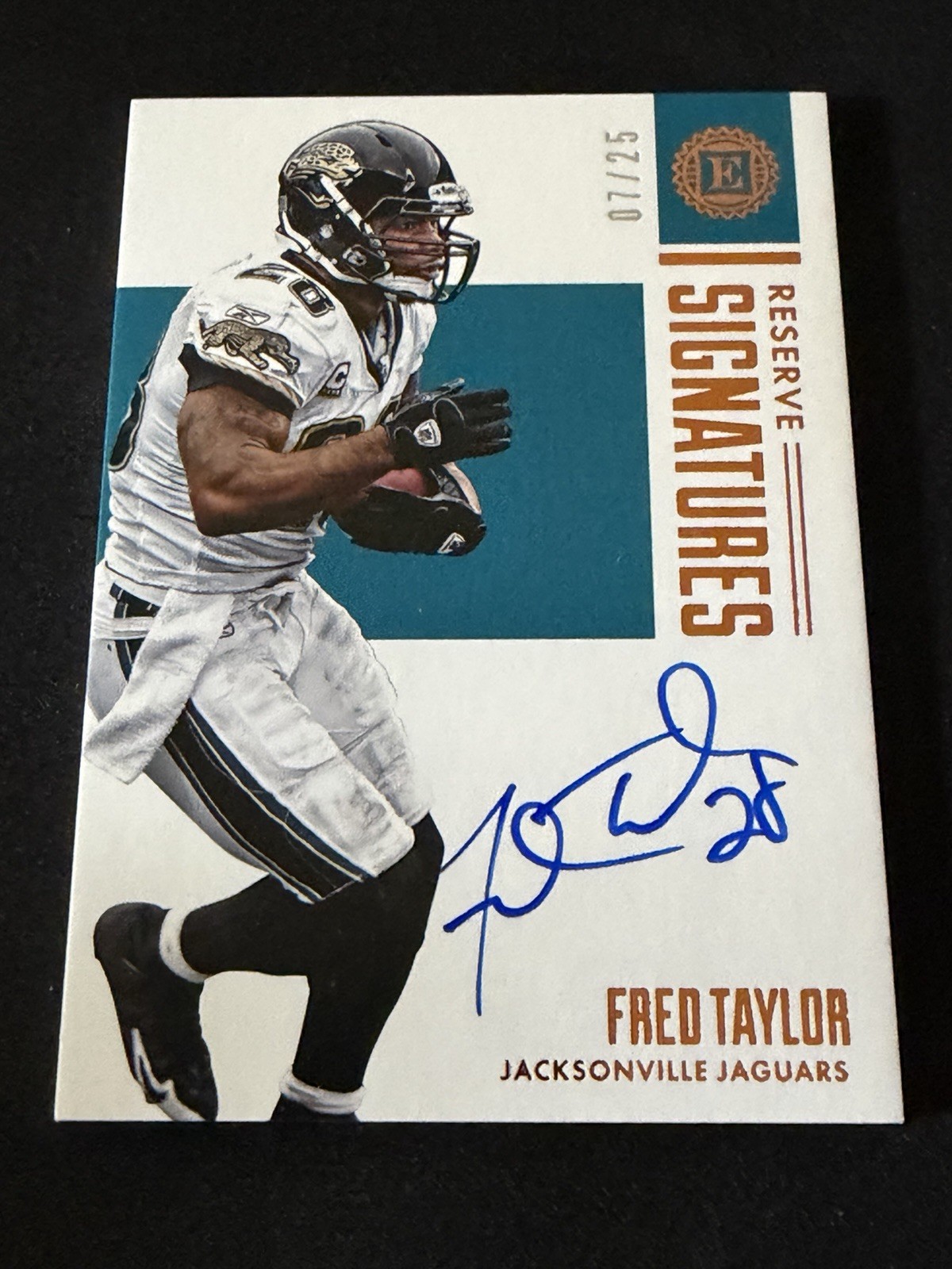 2017 Panini Encased Reserve Signatures Fred Taylor /25 On Card