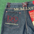 COOGI Australia Y2K Baggy Hip Hop Embroidered Dark Denim Shorts Sz 44 — photo 3