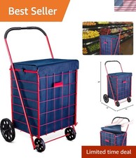 Navy Blue Waterproof Shopping Cart Liner - 18" x 15" x 24" for Easy Attachment