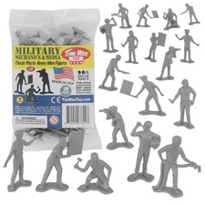 TimMee Processed Plastic Army Men Mechanics Gray Tim Mee Toy Soldier Figures US