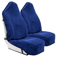 Terry Cloth Sweat Towel Seat Cover; Carseat Towel Protector; 2pcs Front Blue