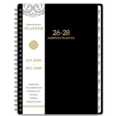 2026-2028 Monthly Planner 3 Year Calendar Organizer Appointment Book Agenda 